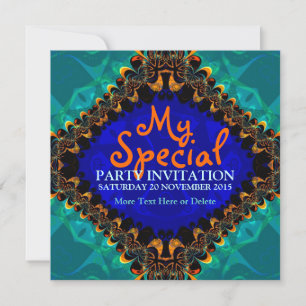 Invitation d'art fractal Tie Dye Batik