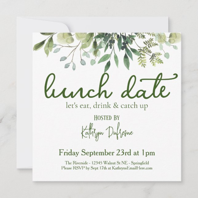 Invitation Date de déjeuner personnalisée (Devant)