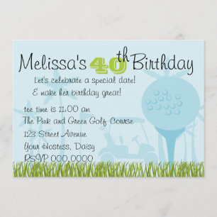 Invitation Date de golf bleu