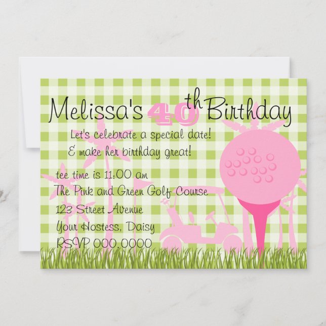 Invitation Date de golf rose (Devant)