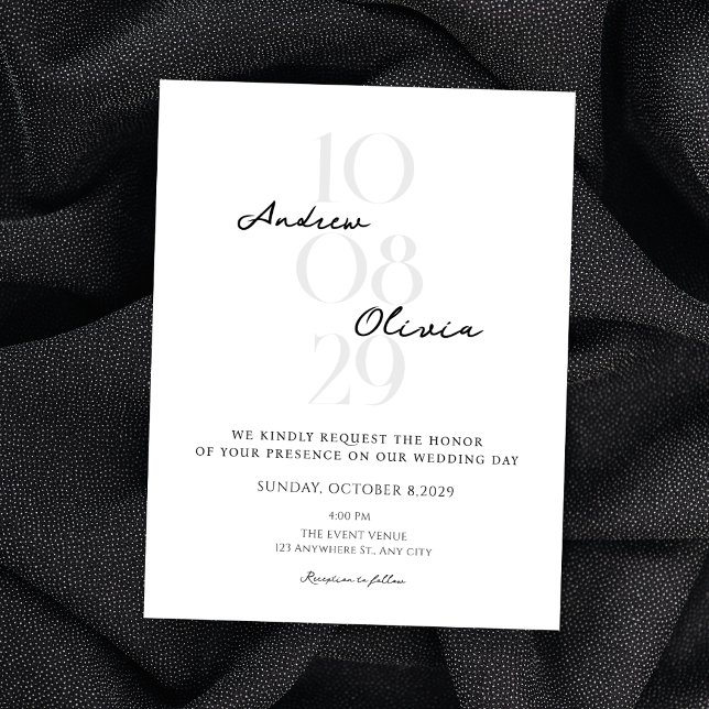 Invitation Date de mariage minimaliste moderne (Créateur téléchargé)