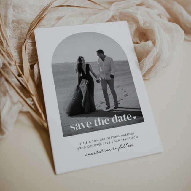 Invitation Date de sauvegarde arquée cœur (Zazzle Arched Save The Date Heart Invitation)