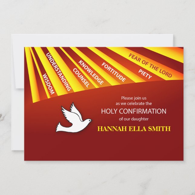 Invitation Daughter Confirmation Personalize, Cust (Front)