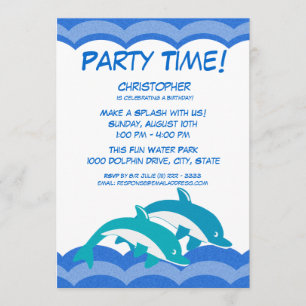 Invitation Dauphin Fête Heure Anniversaire