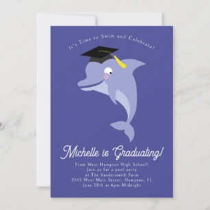 Invitation Dauphin Graduation Party Sondage natation