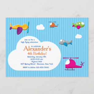 Invitation d'avions mignons