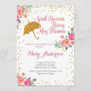 Invitation d'avril baby showers