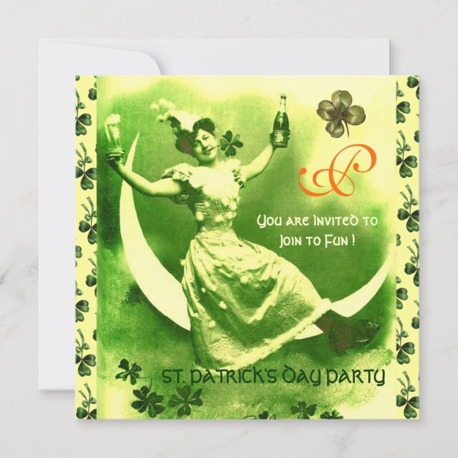 INVITATION DAY MOON LADY DE ST.PATRICK AVEC MONOGRAM SHAMROCK (Devant)