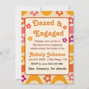 Invitation Dazed and Enged Retro les années 70 Bachelorette p