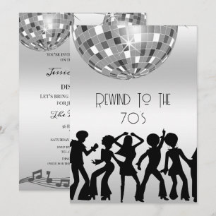 Invitation Dazzling Disco Ball 70's Disco Anniversaire