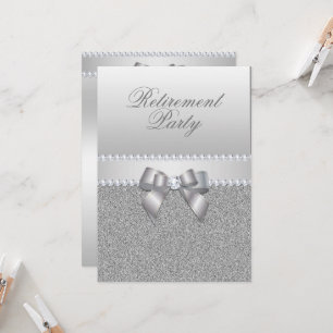 Invitation Dazzling Silver Retirement Party
