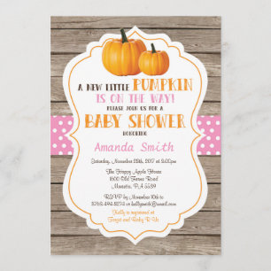 Invitation d'Baby shower russe Citrouille Fall Gir