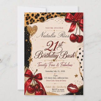 Invitation de 21e anniversaire classe et impertine