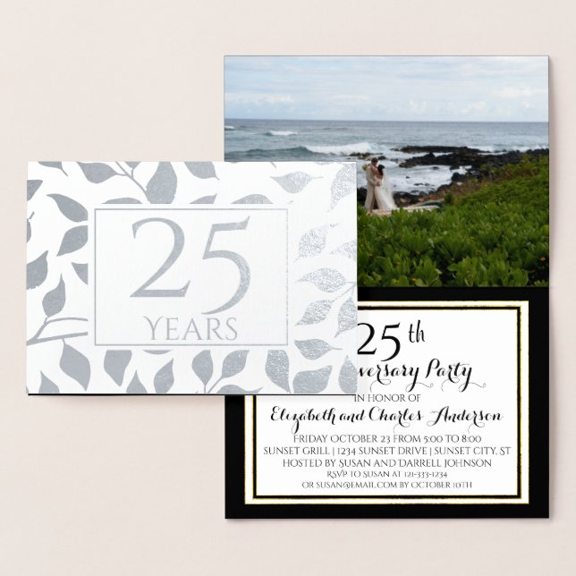 Invitation de 25e anniversaire de mariage Argent P (Affichage)