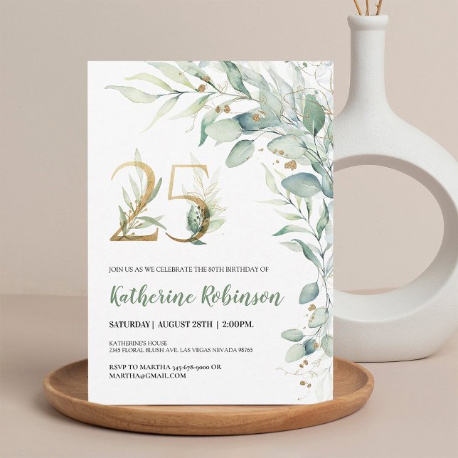 invitation de 25e anniversaire pour son anniversai (Créateur téléchargé)