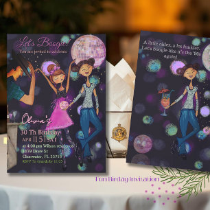 Invitation de 30e anniversaire disco rétro sarcell