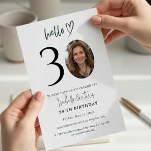 Invitation de 30e anniversaire sur mesure avec pho