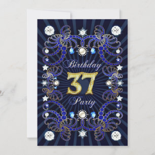 invitation de 37e anniversaire avec une foule de b