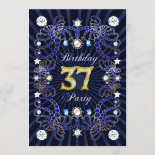 invitation de 37e anniversaire avec une foule de b