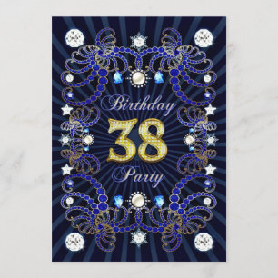 invitation de 38e anniversaire avec une foule de b