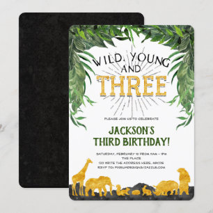 Invitation de 3e anniversaire, Wild young et trois