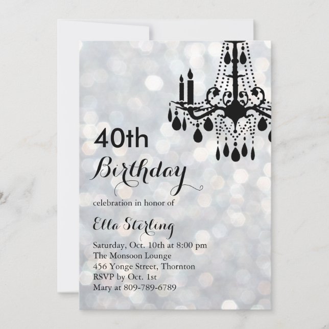 Invitation de 40e anniversaire de la salle de bal  (Devant)