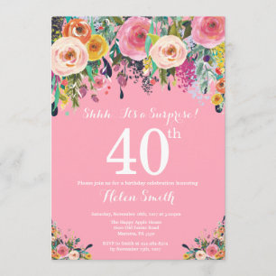 Invitation de 40e anniversaire de la surprise de l