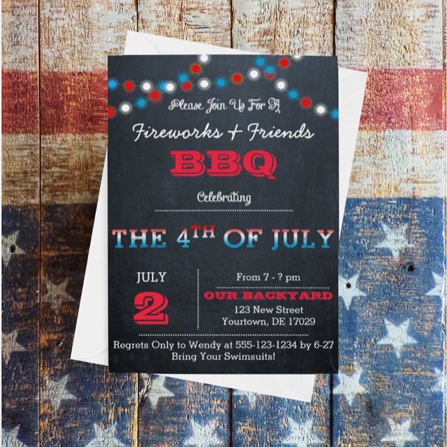 Invitation de 4 juillet partie du tableau de bord (Créateur téléchargé)