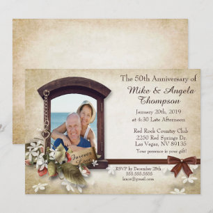 Invitation de 50e anniversaire de style vintage