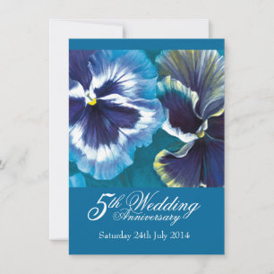 Invitation de 5ème anniversaire de mariage bleu tu