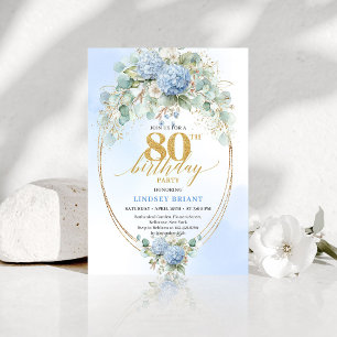Invitation de 80e anniversaire au jardin poussiére