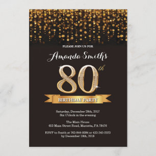 Invitation de 80e anniversaire Parties scintillant