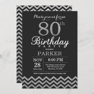 Invitation de 80e anniversaire Parties scintillant