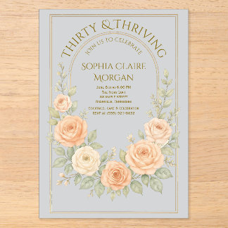 Invitation de anniversaire florale élégante avec a