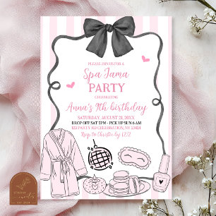 Invitation de anniversaire Whimsical Pink Spa-Jama