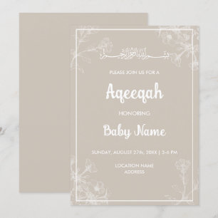 Invitation de Aqeeqah Aqiqah Florale Moderne Insta