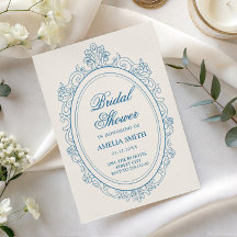 Invitation de babille de mariage élégante à l'anci