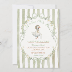 Invitation de BABUTERIE de bébé Canard Fou Ruban V