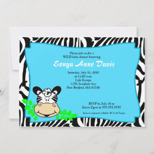 Invitation de Baby shower 5x7 Fun & Funky Zebra St