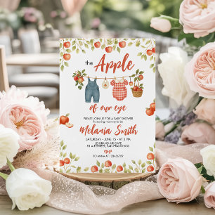 Invitation de Baby Shower à l'aquarelle Pomme de N