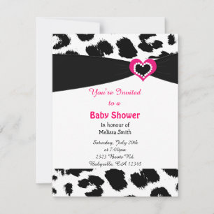 Invitation de baby shower à motif léopard
