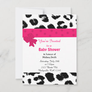 Invitation de baby shower à motif léopard
