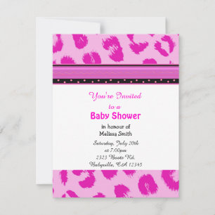 Invitation de baby shower à motif léopard