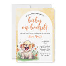 Invitation de Baby shower à thème Lion