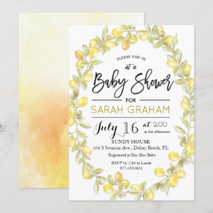 Invitation de baby shower aquarelle Couronne de Ci