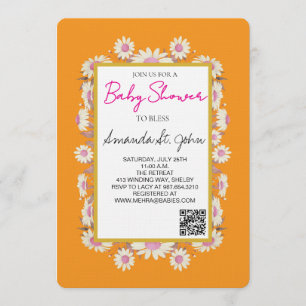 Invitation de baby shower aquarelle florale