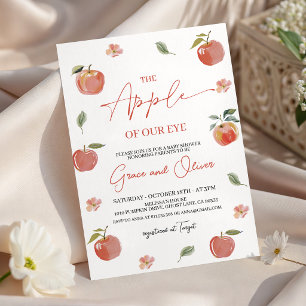 Invitation de Baby Shower aquarelle "Pomme de nos