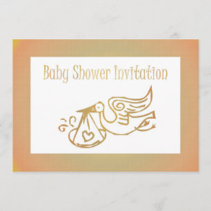 Invitation de baby shower attendant la cigogne de