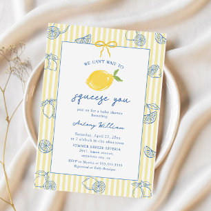 Invitation de Baby Shower au Citron Dessinée à la