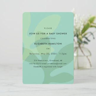 Invitation de baby shower au design de feuille sim